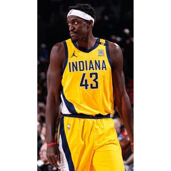 Pascal Siakam (Jordan)-(Pacers)-(Jersey)-(Yellow)-(Good Cond.)-(Size:XL)-$95.00 - Picture 2 of 12